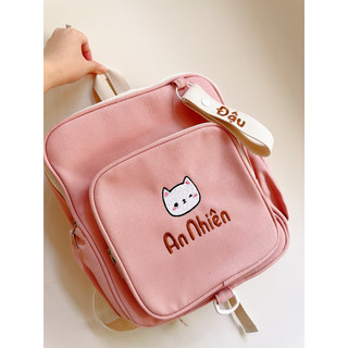 Balo thêu tên cho Bé 30cm ( tặng kèm name tag thêu tên )