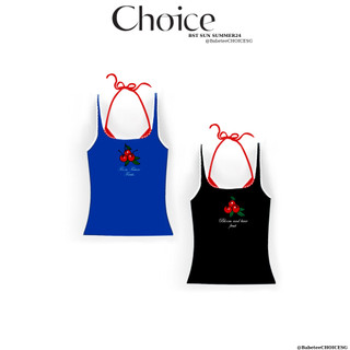 Áo Ba Lỗ + Bikini Đen/Đỏ CHOICE.SG cột dây chất thun bo gân co giãn Charm-BL01