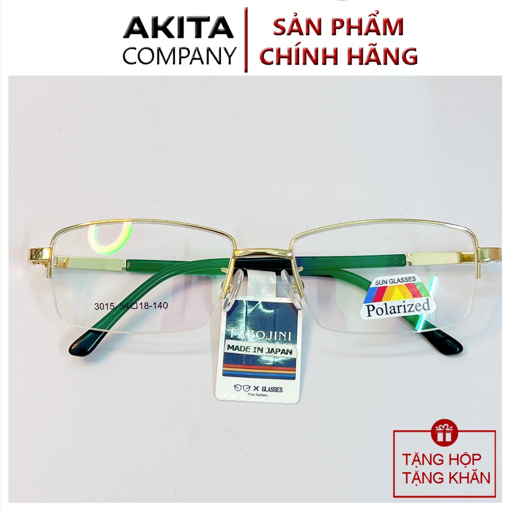 Kính lão thị viễn thị nửa viền hợp kim cực đẹp gọng vàng GOLD AKITA890 loại 1 tròng JAPAN
