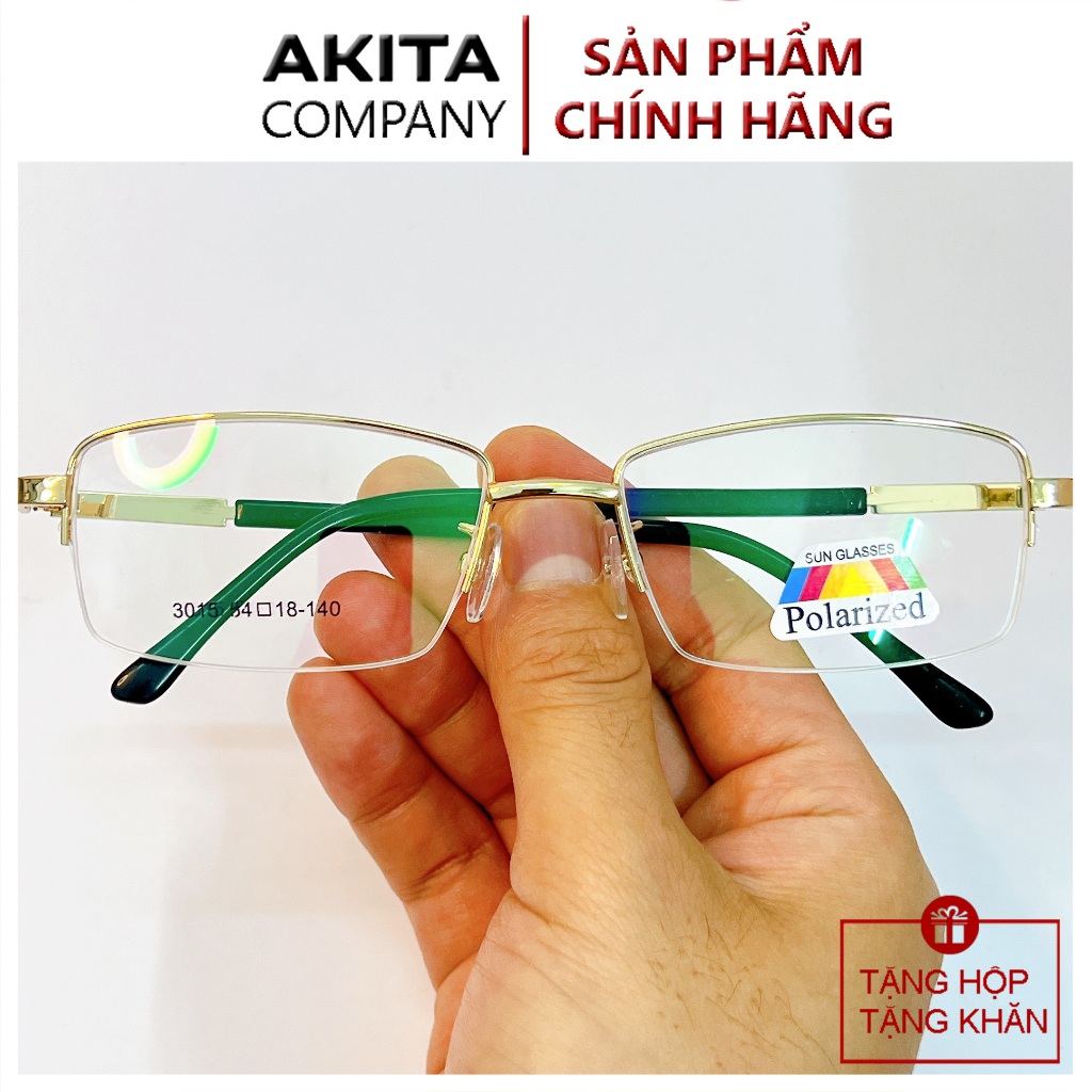hot Kính lão thị viễn thị nửa viền hợp kim cực đẹp gọng vàng GOLD AKITA890 loại 1 tròng JAPAN