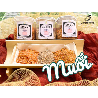 Muối tôm CHAY, muối tiêu đen, muối ớt đỏ, sản phẩm rang thủ công, thơm nức 