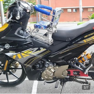 [CÓ VÒNG+DÂY] Ghế ngồi xe Exciter cho bé có dây đai an toàn, ghế số gập inox exciter CÓ VÒNG bảo hiểm , exciter 150,135