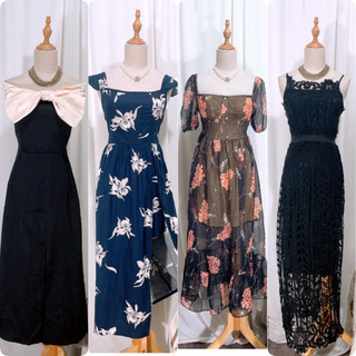 nhiều mẫu đầm  dáng dài phong cách retro