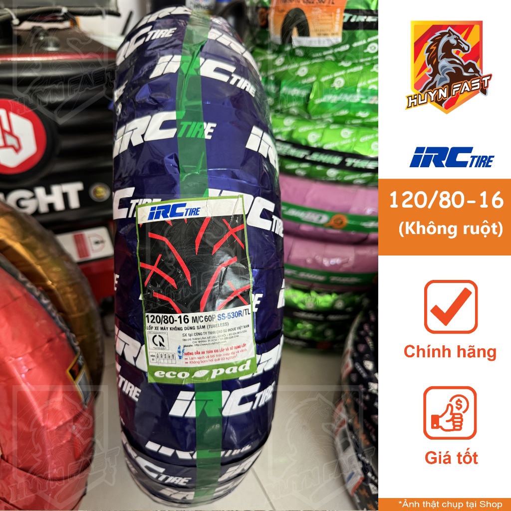 Vỏ Lốp Xe IRC INOUE 120/80-16 TL Không ruột