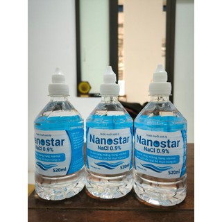 Nước muối sinh lý Nanostar Natriclorid 0.9% Chai 520ML