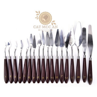 Bay gỗ cán nâu trộn màu, hỗ trợ nghiền bột màu học mỹ thuật, luyện thi