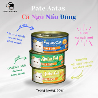 Lon pate aatas 80g - dạng cá ngừ nấu đông và súp gà