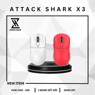 Chuột máy tính ultralight attack shark x3 / x3 pro paw3395 không dây