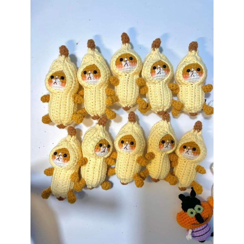 (móc Len) mèo chuối handmade bằng len móc tay đáng yêu
