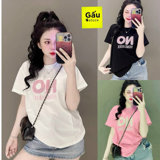 Áo thun cotton thái nữ phom vừa chữ thêu