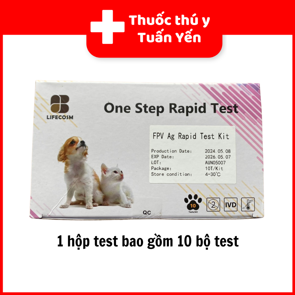 Que Test FPV Kit Xét Nghiệm Bệnh Giảm Bạch Cầu Mèo (1 hộp 10 test)
