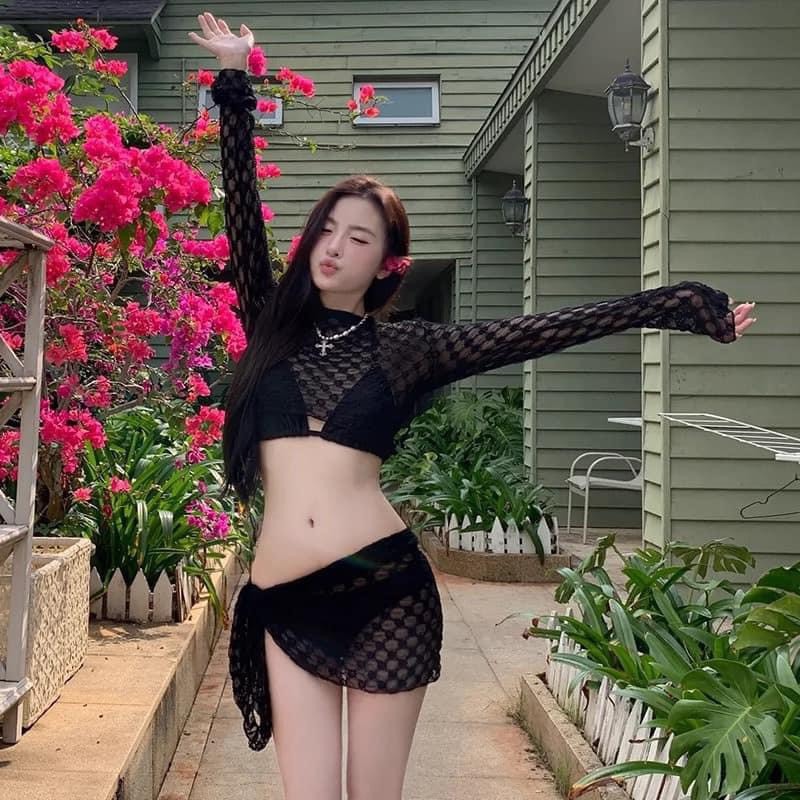 Bikini đồ bơi đi biển bốn chi tiết lưới Hoa Nhí cao cấp HÀ BIKINI | BigBuy360 - bigbuy360.vn