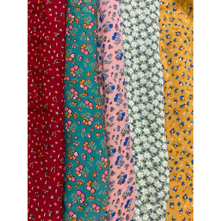 70cm x 1m5 vải lụa mango hoa nhí xinh may áo lẻ váy bé