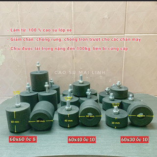 Cao su giảm chấn đường kính 60 (mm) có ốc ,Cao su chân máy , Cao su chống rung  có ốc đường kính 60 cao 30; 40; 60 (mm)