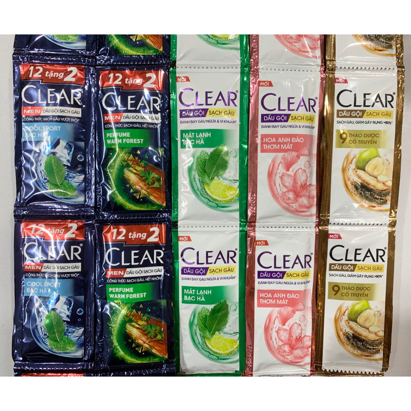 Dây 10 Gói Dầu Gội Clear, Clear Men