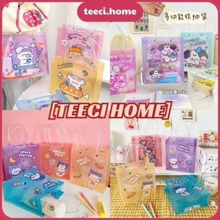 Túi Nhựa Cứng Tote Trong Suốt Chống Thấm Nước Túi Đựng Quà Đồ Cá Nhân Bút Tài Liệu Quai Xách TEECI D177