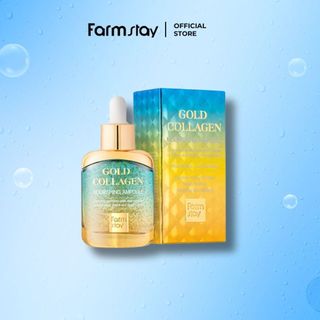 Serum trắng da ngừa lão hoá từ vàng và collagen - Farmstay Gold Collagen Nourishing Ampoule 35ml