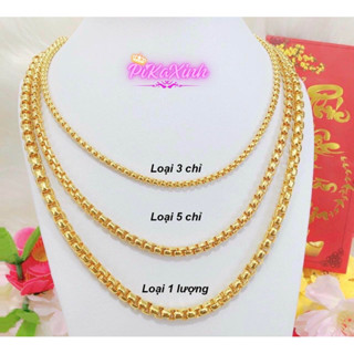 dây chuyền mạ vàng chữ công nam nữ đều đeo được sáng bóng sang trọng