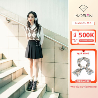 Chân váy xòe dáng ngắn mini xếp ly MADELEN