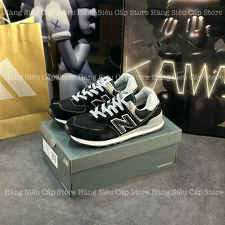 Giày thể thao new balance 574 black grey,nb 574 đen chỉ trắng