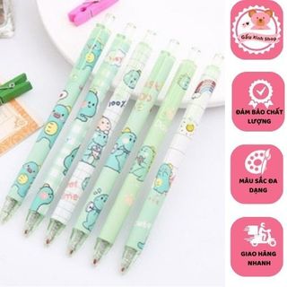 ( GIÁ SỈ TẬN GỐC) Bút bi bấm GEL mực đen trơn 0.5mm in nhiều hình dễ thương dành cho học sinh, văn phòng - Gấu Xinh Shop