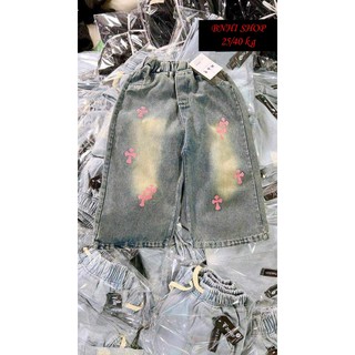 Quần bò NGỐ xuông ống rộng cho bé gái, quần jeans xuông cho bé gái sz 20-40 kg