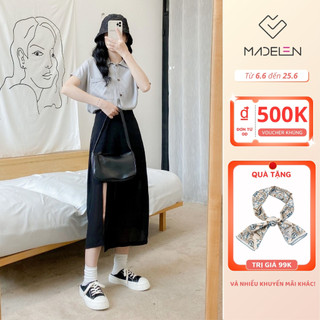 Chân Váy Dáng Dài Xẻ Tà MADELEN 2 Lớp Vải Chiffon Mềm Mại Thiết Kế Xẻ Đùi Cá Tính