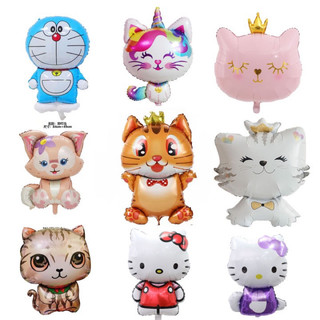 Tổng hợp Bóng kiếng hình mèo cho bé trai , bé gái , tiệc thôi nôi , bóng hello kitty , bóng thỏ bella , bóng doremon .