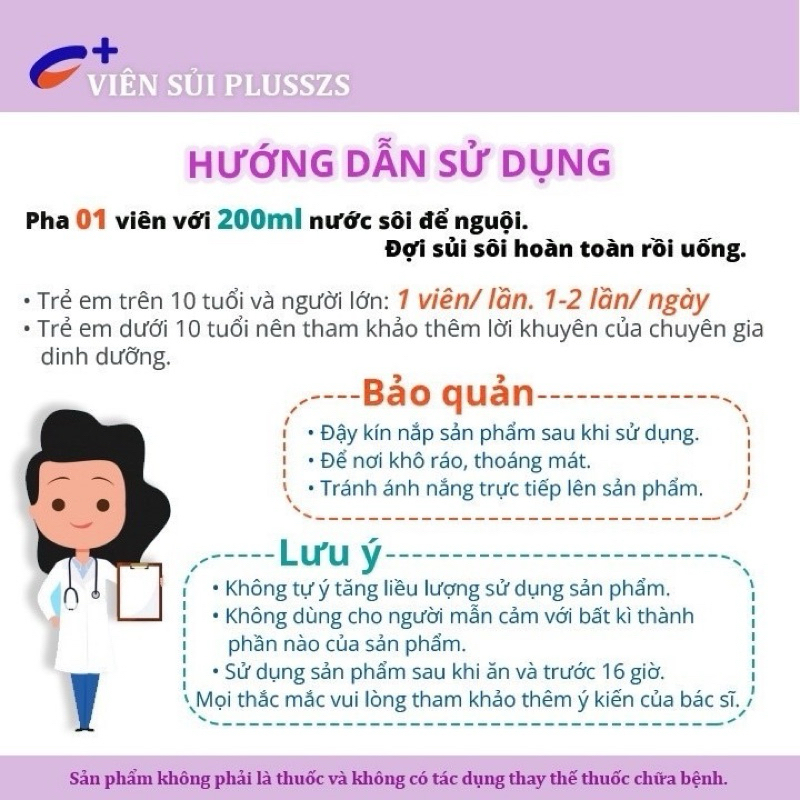 Viên C Sủi PLUSSZS ALPHA+ VITAMIN C 4g - Bổ sung Vitamin B1, B2, B3, B6 Giúp tăng cường miễn dịch, Phục hồi sức khoẻ