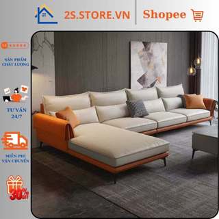 Bộ sofa Góc L Bọc Da Cao Cấp Phong Cách Bắc Âu Hiện Đại  ( Chọn Màu và kích thước theo yêu cầu )