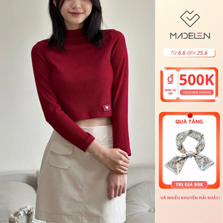 Áo len dài tay cổ leo thêu heart MADELEN