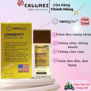 Dầu Gió Vàng Nanogize Longevity Essential Oil của Mỹ 21ml