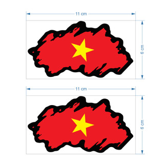 Decal cờ việt nam dán otô xe máy kt: 6x11cm