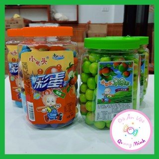 Bán Sỉ Kẹo cao su táo và cao su nhót vị trái cây hình bé đầu trọc hộp 650g thơm ngon, đồ ăn vặt tuổi thơ hot nhất