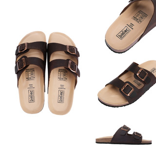 DK01 - DÉP DA BÒ Đế Trấu Quai Ngang Unisex Birken Vietnam Bioline Lót Chống Nước