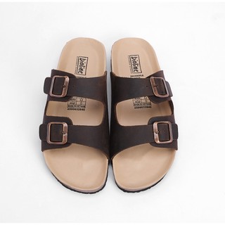 DK01 - Dép Birken Đế Trấu Da Bò Hai Quai Ngang Lót Chống Nước Unisex Nam và Nữ Bioline VietNam