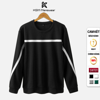 Áo Sweater Nam, Nữ KSM Menswear Tay Dài Vải Nỉ Trơn Co Dãn 4 chiều Đẹp SWT02