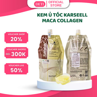 Kem ủ tóc Karseell Maca Power Collagen 500ml phục hồi hư tổn Hấp ủ tóc thẳng mượt bổ xung collagen LOẠI 1 CÓ TEM DETI