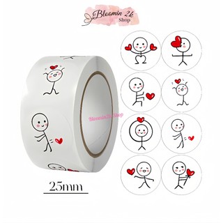  Cuộn 500 Sticker Nhãn Dán Người Que Đáng Yêu Bloomin2k Hài Hước Dễ Thương Ngộ Nghĩnh Trang Trí