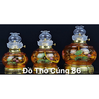  Đèn Dầu Thuỷ Tinh Lưu Ly Hoa Sen Mẫu Mới 