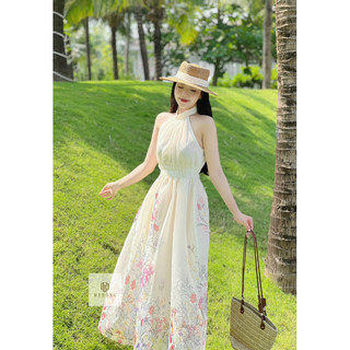 Váy hoa chân cổ yếm chun eo SML 470k