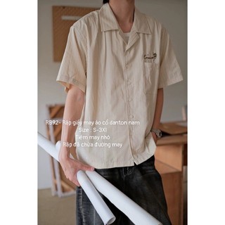 RB92_Rập giấy may áo cổ danton nam