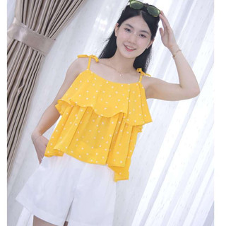 Áo 2 dây bèo ngực-lụa Hàn