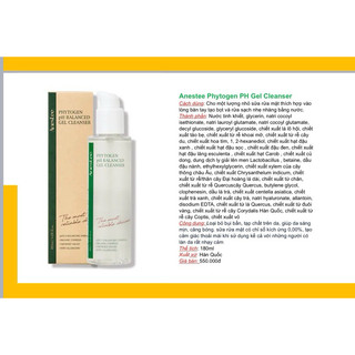 Anestee Phytogen PH Gel Cleanser 180ml