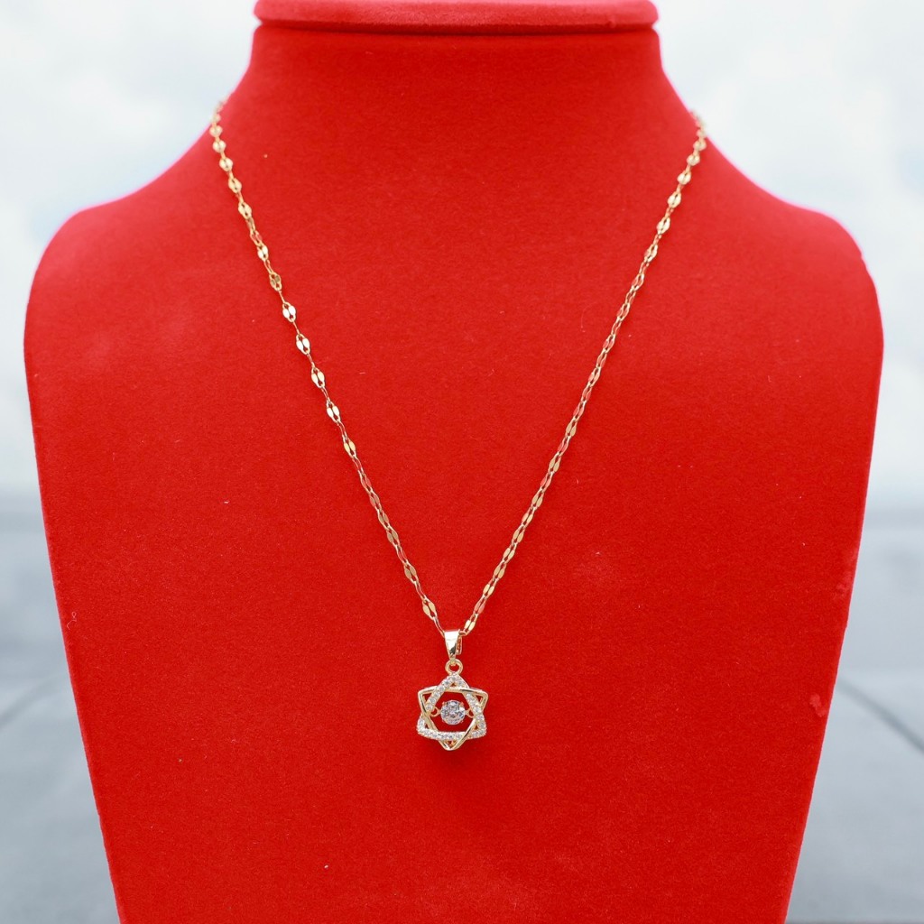 Vòng cổ Thép Titan Mạ Vàng Đính Đá Lấp Lánh Quà Tặng Sinh Nhật Đi Tiệc Bi_shop173 ms103