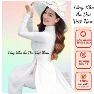 Áo dài trắng lụa chiffon 4 tà mềm mịn, co dãn, bay tà, kín đáo, áo dài trắng học sinh - Tổng kho Áo dài Việt Nam