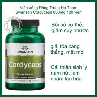 Viên uống Đông Trùng Hạ Thảo Swanson Cordyceps 600mg 120 viên