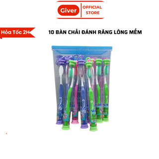 Combo 10 bàn chải lông mềm có hộp đựng