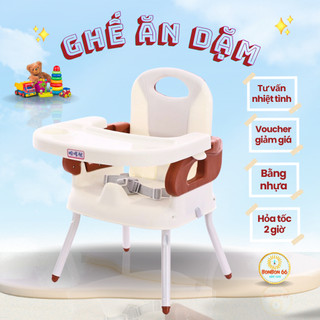 Ghế ăn dặm cho bé, ghế ăn dặm cho bé gấp gọn tập ngồi ăn cho bé 3 trong 1 có kèm chân sắt để tăng chiều cao bobbon66