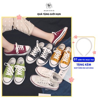 Giày thể thao sục nữ chất vải trơn cổ điển siêu hot đi êm chân